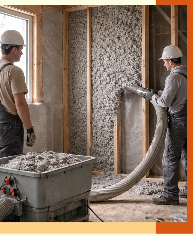 Утепление каркасного дома эковатой в Санкт-Петербурге от 1913 руб. | ТепломастерСнк