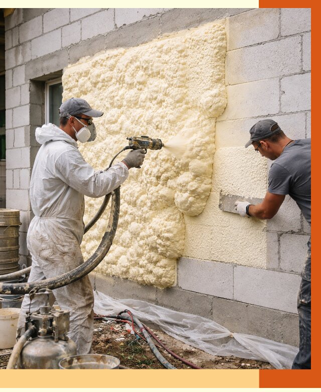 Утепление дома из газобетона ППУ в Санкт-Петербурге от 5101 руб./м² под ключ | ТепломастерСнк